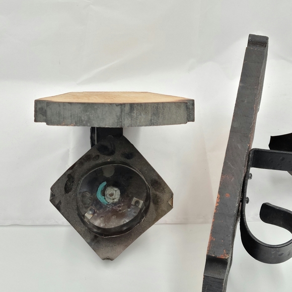 Rustic handmade wall sconce candleholders - Picture 4 of 4